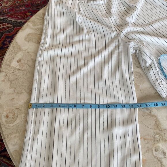 Design Lab White Black Pinstripe Wide Leg Pants - Picture 11 of 12